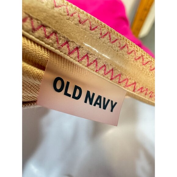 Old Navy Womens Smocked Bandeau One-Piece Swimsuit Size M Hot Pink Stretch Beach - Picture 3 of 11